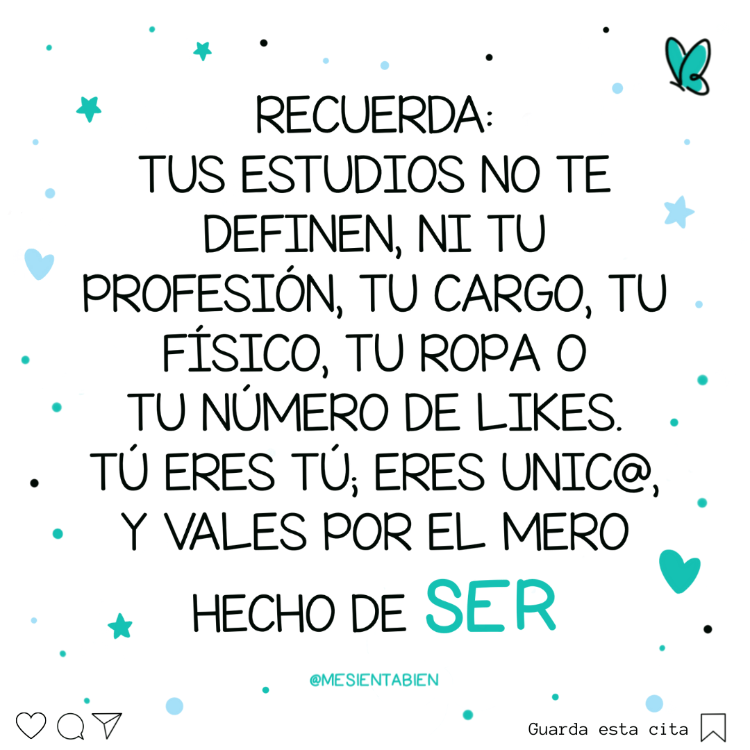 Ilustración con la frase: Recuerda, tus estudios no te definen